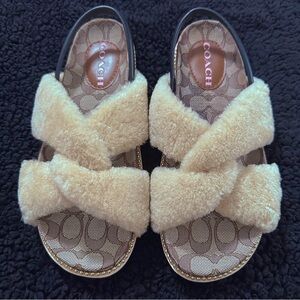 COACH Women’s Tally Shearling Sandal